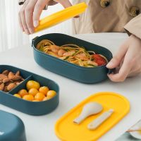 ❡ European Double-Layer Bento Box Students Children Large Capacity Portable Microwave Lunch Box WIth Cutlery Office Lunch Box