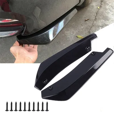 Universal Car Front Rear Bumper Strip Lip Spoiler Diffuser Splitter Scratch Protector Carbon Fiber Winglets Side Skirt Extension