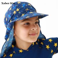 2019 Kids Boy Girl Flap Cap Cartoon UPF 50+ Sun Protection Neck Cover Cap Child Surf Sport Swim Hat Swim Caps