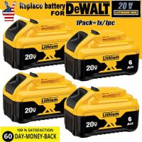 1～4Pack For DeWalt 20V 20 Volt Max 6.0AH Lithium Battery DCB206-2 DCB205-2 (hot sell) ea1voy