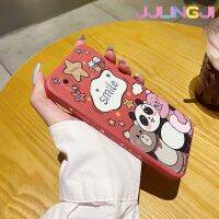 Jlingji เคสปลอกสำหรับ Samsung A01แกน M01ลายการ์ตูนยิ้มรูปสัตว์ต้นฉบับเคสขอบซิลิโคนของเหลวนิ่มแบบดั้งเดิมเคสป้องกันกล้องเลนส์คลุมทั้งหมดเคสฝาครอบเคสนิ่ม