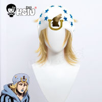 Johnny joestar WIG jojo bizarre ADVENTURE COSPLAY WIG 「 Hsiu nd 」วิกผมสีบลอนด์สั้นวิกผมสังเคราะห์หมวกวิกผมฟรี ~