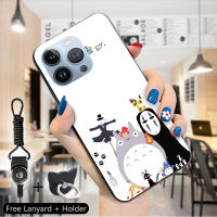 Mop Mall เคสสำหรับ Apple iPhone 15 Pro Max 15 15 Pro แหวนใส่นิ้วสายคล้องน่ารักลายการ์ตูน Miyazaki Hayao MY Neightotoro เคสเด็กหญิงเด็กชายซิลิโคนกันกระแทกโทรศัพท์ป้องกัน TPU ฝาหลัง