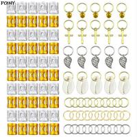 50-160Pcs Metal African Hair Rings Beads Cuffs Tubes Charms Dreadlock Dread Hair Braids Jewelry Decoration Accessories