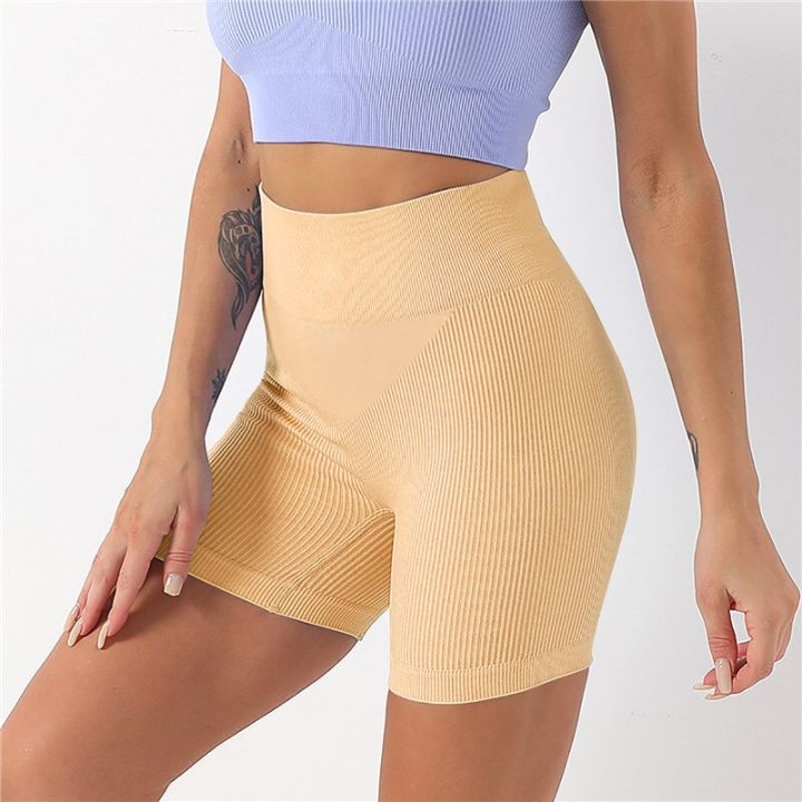 women-yoga-shorts-ribbed-shorts-high-waist-push-up-fitness-sports-shorts-sexy-elastic-seamless-female-workout-biker-tights-2023