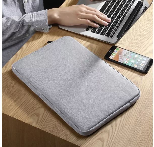 กระเป๋าแล็ปท๊อป-canvas-laptop-sleeve-bag-15-grey