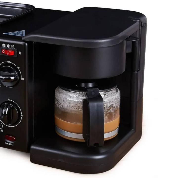 เครื่องทำอาหารเช้า-เตาอบ-3-in-1-เตาอบ-ที่ชงกาแฟ-กระทะทอด-เครื่องทำbreakfast