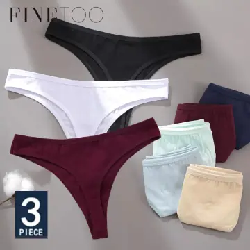 Cheap FINETOO 3Pcs Women Panties Sexy Lingerie Seamless Female Underwear See -Through Underpants Woman Panties Briefs Girls Intimate