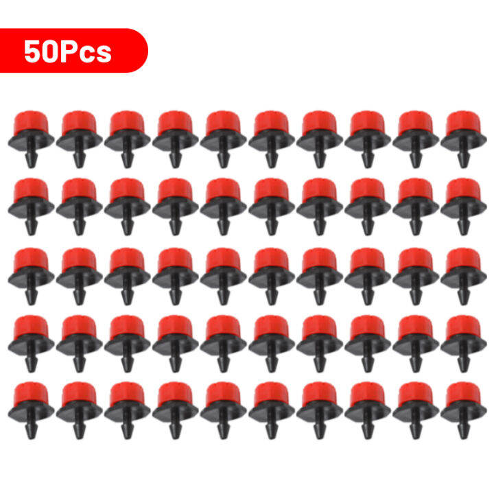 สปริงเกลอร์รดน้ำแบบหยดปรับได้50-100ชิ้นเครื่องมือหยดน้ำเรือนกระจกสำหรับทำสวนสายยาง4-7มม