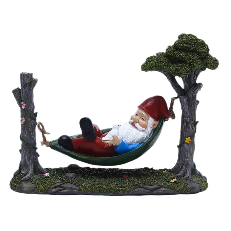 Creative Hammocks Dwarf Outdoor Decoration Garden Gnome Statue ...