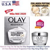 Kem dưỡng ẩm tái tạo phục hồi làng hư tổn Olay Regenerist Collagen Peptide 24 Moisturizer Fragrance Free 48g USA