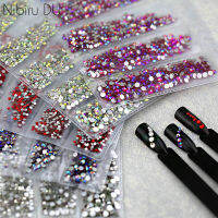 Rhinestones เล็บแก้วหลายขนาดสำหรับตกแต่งเล็บศิลปะคริสตัล Strass Charms ฉากกั้นห้องชุด Rhinestones ขนาดผสม-Fenpier