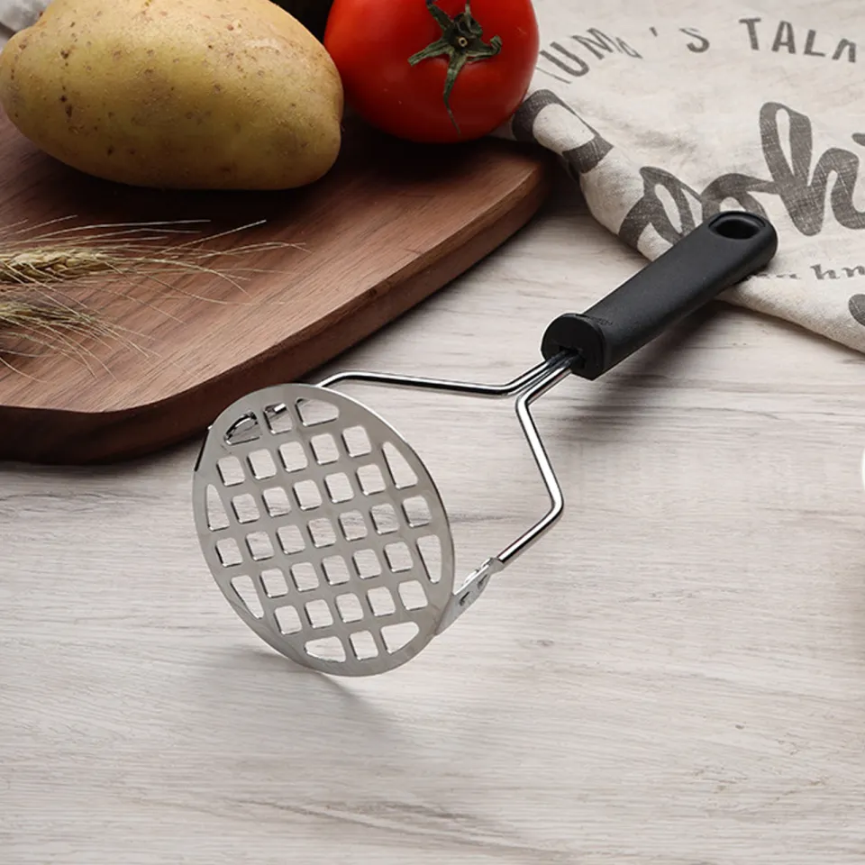 Cross-Border 304 Potato Press Stainless Steel Potato Press Manual Masher  Kitchen Gadget Potato Garlic Press