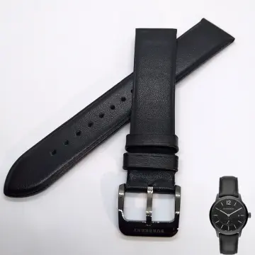 Burberry watch black leather 2025 strap