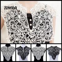 TIMIA ถอดออกได้ ขอบเสื้อผู้หญิงตอนหน้าอก ผ้าปัก เป็นรูกลวง ปกเสื้อปลอม Collarband อุปกรณ์เย็บปัก