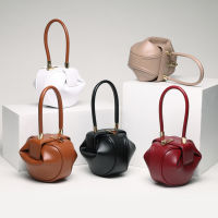 High Quality Leather Dumpling Bag For Women 2021 New Ladies Bucket Bell Shape Tote Bags Designer Brand Vintage Top-Handle Bags