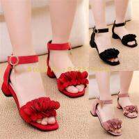 Summer Kids Leather Girls Wedding Dress Children Princess Flower Girls Casual Dance Flat Sandal Shoes