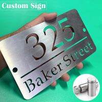 20cm/30cm Stainless Steel Door Plates Hollow House Numbers Custom Signs Outdoor Floating Street Road Garden Metal Address Boards