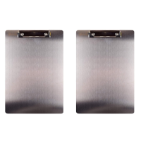 2X Metal Clipboard Folder A4 Stainless Steel Clip Board Bill Storage Folder Writing File Board Menu Splint for Business