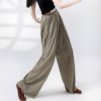 ﺴ☃♛ Modern Dance Pants Female Loose High Waist Straight Leg Mopping Wide Leg Pants Chinese Classical Dance Practice Clothes Dance Long Pants