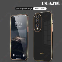 ROAZIC For Honor 70 5G เคสโทรศัพท์ Straight Electroplate Edge Casing Soft Silicone Full Cover Protection Luxury Back Cover