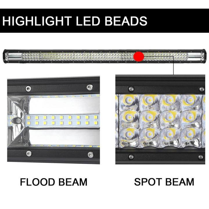 สว่างจัดเต็ม-ส่งฟรี-high-quality-720w-45-inch-tri-row-combo-beam-led-light-bar-ไฟรถยนต์บาร์ยาว-ไฟหน้ารถ-สปอร์ตไลท์ไฟรถยนต์-led-ไฟท้าย-720-วัตต์-ขนาด-45-นิ้ว-รุ่น-superbright