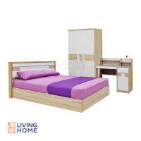 (ผ่อน 0%) ชุดห้องนอน 5 ฟุต สีโซลิค-ขาว ทั้งชุด 3 ชิ้น รุ่น YOUNG PLUS Livinghome Furniture