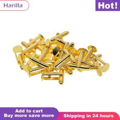 harilla 20 Pieces Cufflink Cuff Links Blanks 8mm Round Bezel Tray Cabochon Setting Base Jewelry Making Findings Gold
