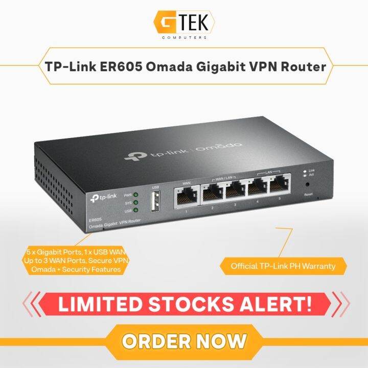 TP-Link ER605 V2 Omada Gigabit Multi-WAN VPN Router | Lazada PH