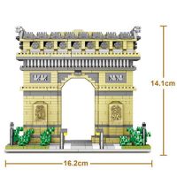 2020Pcs Triumphal Arch Gate Architecture Building Blocks World Architecture Model Mini Diamond Blocks Bricks Toys For Children