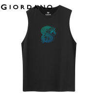 GIORDANO Men Li Jia Series T-Shirts Sleeveless Print Summer Tshirts Crewneck Comfort 100% Cotton Fashion Casual Tee 91093079