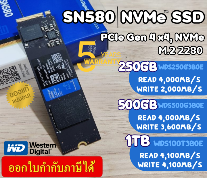 Western Digital WD Blue SN580 NVMe SSD WDS200T3B0E 2TB WD Blue