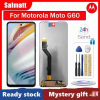 Salmatt จอแอลซีดีไอพีเอซต้นฉบับสำหรับ Motorola Moto ชิ้นส่วนจอสัมผัสแอลซีดีของเครื่องแปลงดิจิทัล G60สำหรับ Motorola Moto หน้าจอ G60