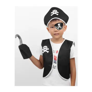 Kids Black or Red Pirate Vest (Captain Hook, Neverland) - Fits Kids 4-12