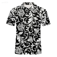 Shirts Polo 2023 New Man Casual Mens Polo Shirts Short Sleeve 3d Printing Floral Tops Black White Polo Shirt for Men Dropship Unisex summer polo