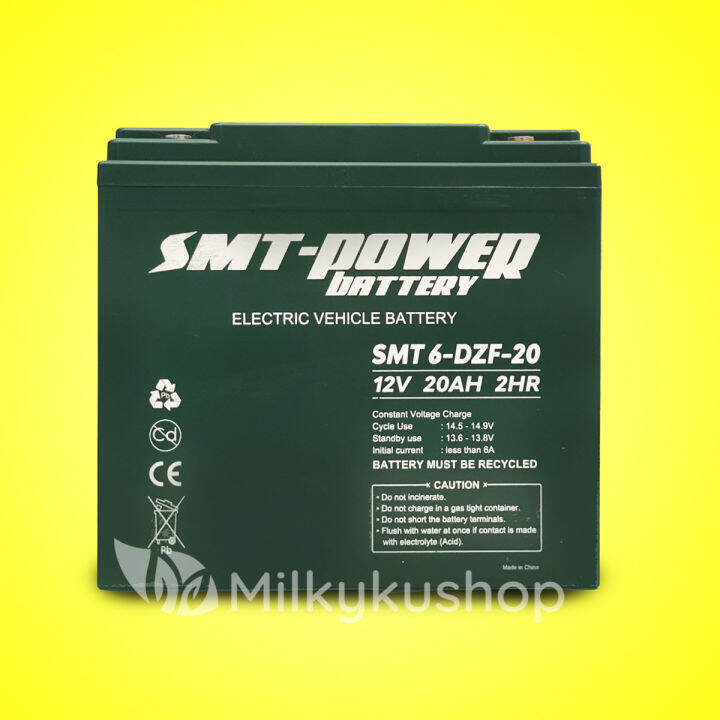 SMT BATTERY BATERAI 6-DZF-20 12V 20AH 2HR - AKI KERING SEPEDA MOTOR ...