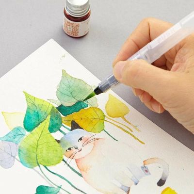 6 PCSSet Watercolor Soft Pen Brush Refillable Pen for Painting Drawing Calligraphy Art Supplies