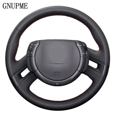 GNUPME Artificial Leather steering cover Hand-Stitched Black Car Steering Wheel Cover for Citroen C4 Picasso 2012-2014 C-quatre