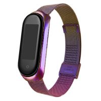 【Discount】 สร้อยข้อมือสำหรับ Mi วง5 4 3สายสแตนเลสสายรัดข้อมือสำหรับ Miband 3 4 5เปลี่ยนสายรัดสำหรับสายนาฬิกาข้อมือ