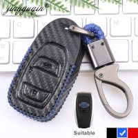 ☋㍿ Fiber Leather Car Key Case For Subaru BRZ Forester Legacy Outback WRX WRX STI Impreza XV Crosstrek Smart Remote Keyless Cover