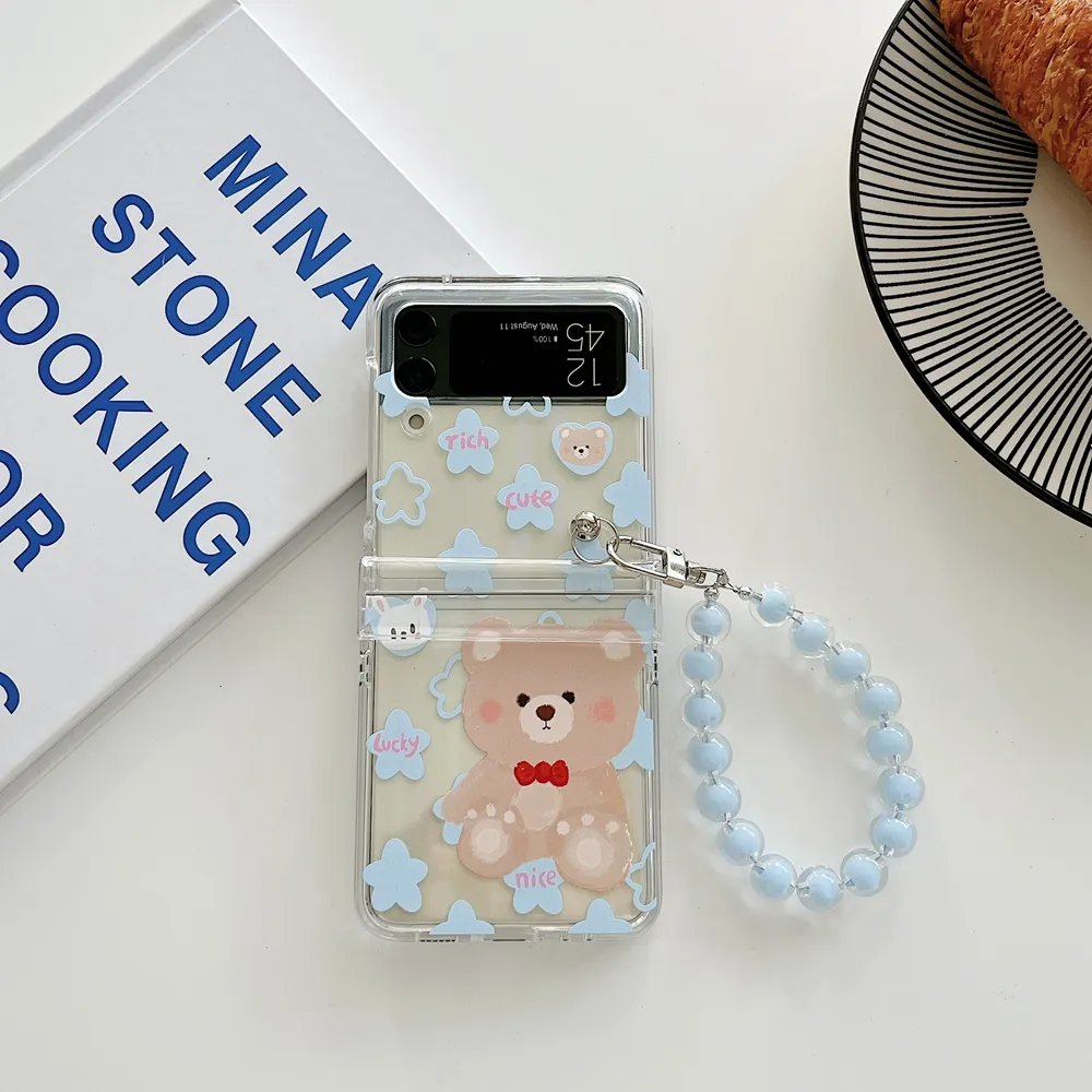 HOCE Cartoon Bear With Beads bracelet Transparent Phone Case for Samsung Galaxy Z Flip 3 Z Flip4 5G PC Back Cover for ZFlip3 Case Protective Shell | Lazada HOCE Cartoon Bear With Beads bracelet Transparent Phone Case for Samsung Galaxy Z Flip 3 Z Flip4 5G PC Back Cover for ZFlip3 Case Protective Shell | Lazada