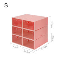 6PcsSet Foldable Shoe Box Transparent Plastic Shoe Rack Storage Bins Drawers Combination Flip Cover Room Organizer Shoe Hanger