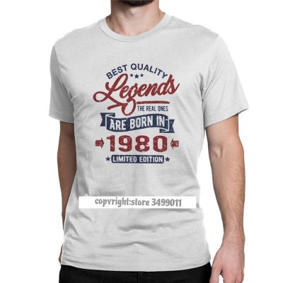 Entertainment Legends Are Born 1980 Tee Shirts Men Round Collar Pure Cotton T-Shirts 40 Years Old 40Th Birthday Gn Gift