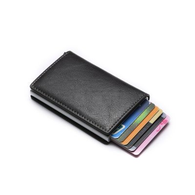 ที่ใส่กระเป๋าสตางค์บัตรเครดิตกระเป๋าสตางค์ผู้ชายกล่อง RFID ที่ใส่บัตรกระเป๋าสตางค์หนังวินเทจคลิปหนีบเงิน02