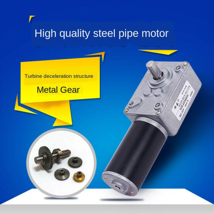 12V Worm Gear Motor 20kgcm Reversible High Torque Speed Reduce Turbine 