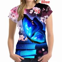 2023 newButterfly 3D Printing T Shirt Women Funny Short Sleeved Tees Women Tops Pullover Tee