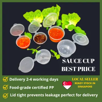 Plastic Tiny Cup, 50pcs Disposable Plastic Clear Sauce Chutney Cups Boxes  With Lid Food Takeaway Hot 4 Oz Containers With Lids Plastic Plastic Tiny  Cup 