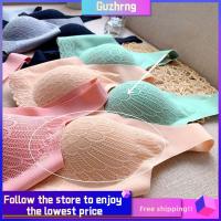 GUZHRNG ปีกนางฟ้า เซ็กซี่ระบายอากาศ น้ำยาง ความงามกลับมา Gathers Bra ชุดชั้นในไร้รอยต่อ Bralette ที่สะดวกสบาย ชุดชั้นในที่เป็นของแข็ง