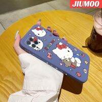 JIUMOO เคสปลอกสำหรับ Samsung F62 M62การ์ตูนน่ารักเฮลโลคิตตี้ของแท้ดีไซน์ใหม่ขอบสี่เหลี่ยมเคสโทรศัพท์แบบนิ่มปลอกซิลิโคนคลุมทั้งหมดป้องกันเลนส์กล้องเคสกันกระแทก