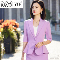 RYRYSTYLE ชุดเดรสแขนยาวปานกลางสำหรับผู้หญิง,ใหม่2023ชุดเดรสแบบตะวันตกสูทมืออาชีพทางการชุดสัมภาษณ์ขาย8398 Blazer